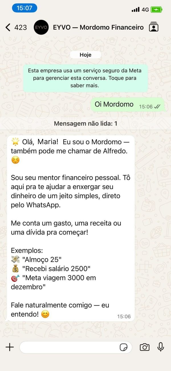 Conversa com o Mordomo — saudação
