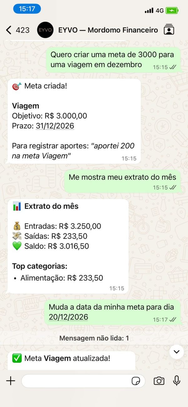 Conversa com o Mordomo — meta e extrato